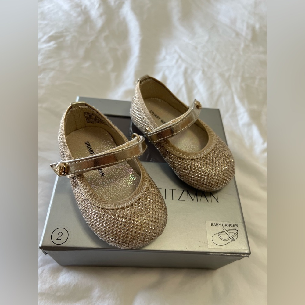 Stuart Weitzman | Baby SZ 2 (3-6 Months) | My 1st Weitzman’s Gold Glitter Shoes